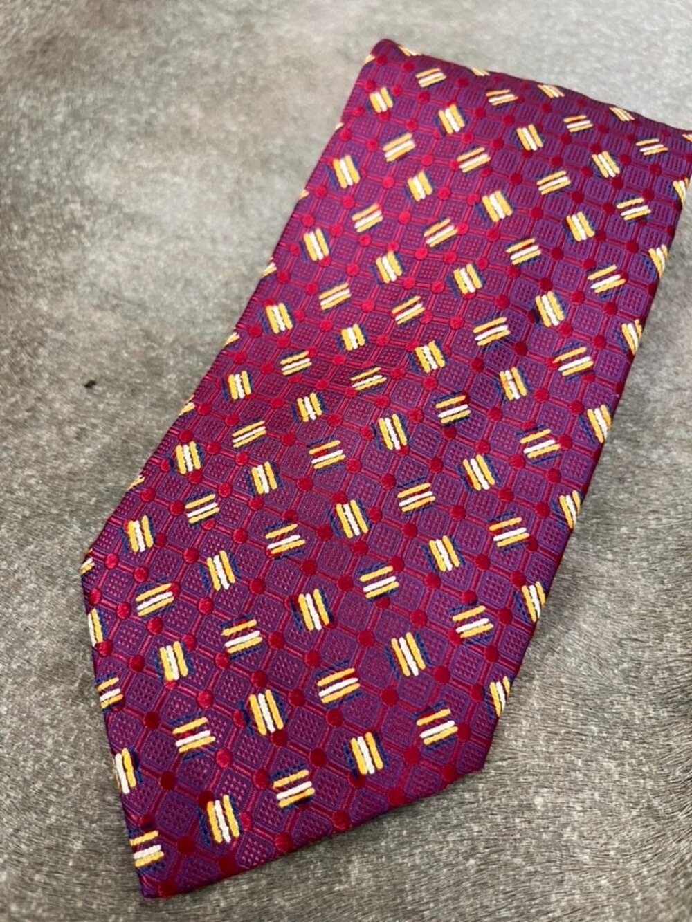 Canali Geometric Lines Abstract Silk Tie Made in Italy - Picture 2 of 4